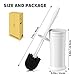 UPTRONIC Toilet Brush, Toilet Bowl Brush with Extra Long Handle Durable Bristles Toilet Scrubber and Covered Holder for Toilet Brush Set for Bathroom Cleaning (White, 1 Set)