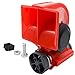 Price comparison product image MASO Car Compact Air Horn 12V/24V Dual Tone Super Loud Electric Pump Air Horn for Car/Truck/Motorcycle/Boat