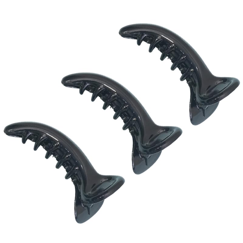 Image of Glaze Glossy Finish for Women & Girls Pack of 3 Banana Clip (medium)