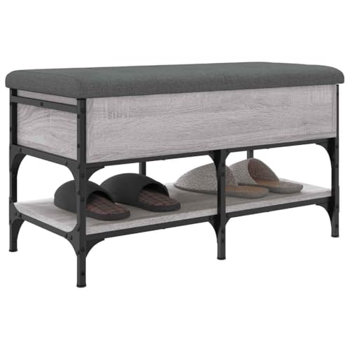 Banc à chaussures gris Sonoma meuble de rangement 82 cm salon