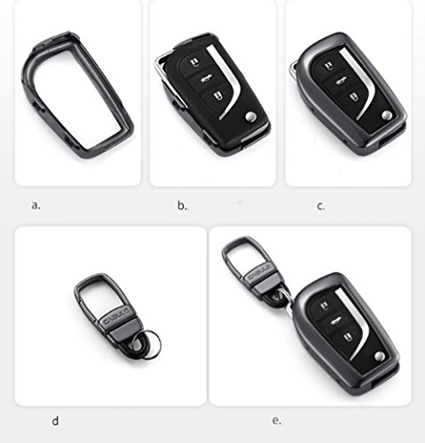 Coque clé pour Toyota Highlander RAV4 Corolla Porte-clés argent