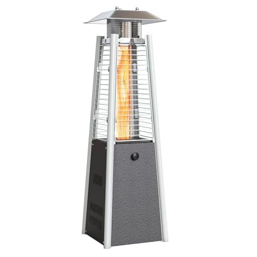 Outsunny Estufa de Gas Butano, 3 KW, Calefactor de Exterior a Gas Portátil con Temperatura Ajustable, Protección contra Vuelcos, Ignición por Presión, Apta para Butano y Propano, Plata y Bronce