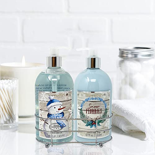 Simple Pleasures Liquid Soap & Lotion Kitchen Caddy: Sink Basket Set - Hand Soap And Lotion - 15.8 Fluid Ounces (Snow Flurries) #TOP4