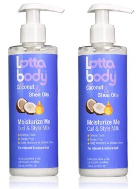 Lotta Body Coconut and Shea Oils Moisturize Me Curl and Style Milk, 8 Ounce (2 Pack)