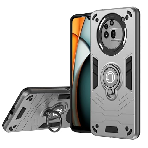 For Nothing Phone 3A Pro �P�[�X �L�b�N�X�^���h&�X���C�h���J�����J�o�[�t�� �~���^���[�O���[�h�̑ϏՌ��P�[�X ���ȕی�J�o�[ For Nothing Phone 3A Pro(Silver)