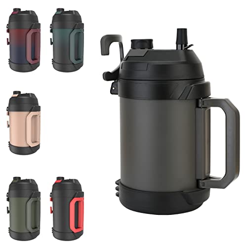 Hydraful Gallon Jug, 128oz Large Insulated Stainless Steel Sports Water Jug, Large Triple Wall Vacuum Insulation Water Bottle-Keeps Cold up to 48 Hrs-Sweat Proof,for Gym, Hiking & Camping