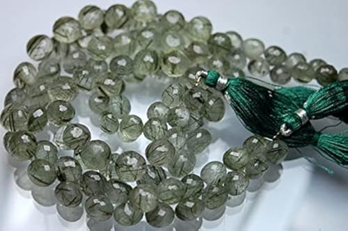 Quartz rutilé vert perles oignon facettées 7-9mm pour collier et bracelet - 2