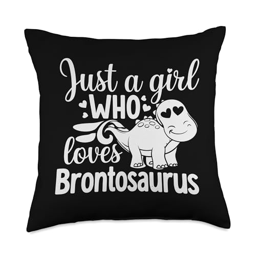 Just A Girl Who Loves Brontosaurus Dinosaur Throw Pillow