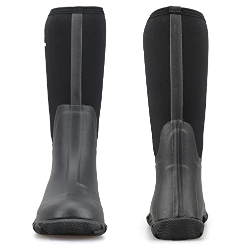 Acewolf Rain Boots For Men, 16'' Waterproof Rubber Neoprene Shoes, En 13832 Anti-Chemicals, Slip Resistant, Soft Toe(Aw41601,Black,Us 12) #TOP3