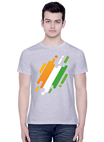 Image of Graphic Printed T-Shirt for Unisex Indian Tricolor Creative Artwork Tshirt | Casual Half Sleeve Round Neck T-Shirt | 100% Cotton | D00049-13
