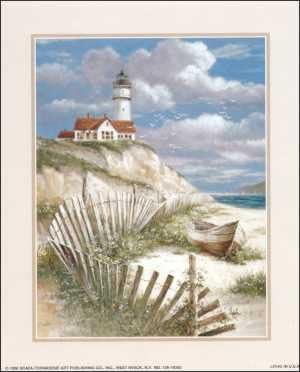 DSC Lighthouse w/Row Boat Paper Tole 3D Decoupage Craft Kit Size 8x10 inches