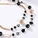 Bocar Beaded Necklace, 2 Layer Long Link Chain Necklace Crystal Beads for Women, Choker Jewelry Gift (NK-10689-Black)