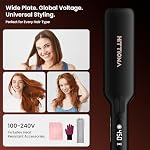 HITTIONA Redresseur de cheveux infrarouge plat en fer double tension - Redresseur de cheveux en céramique extra large avec ionique & Technologie de vibration, rapide même redresseur, sans frisottis, fer plat pour épais & Cheveux fins
