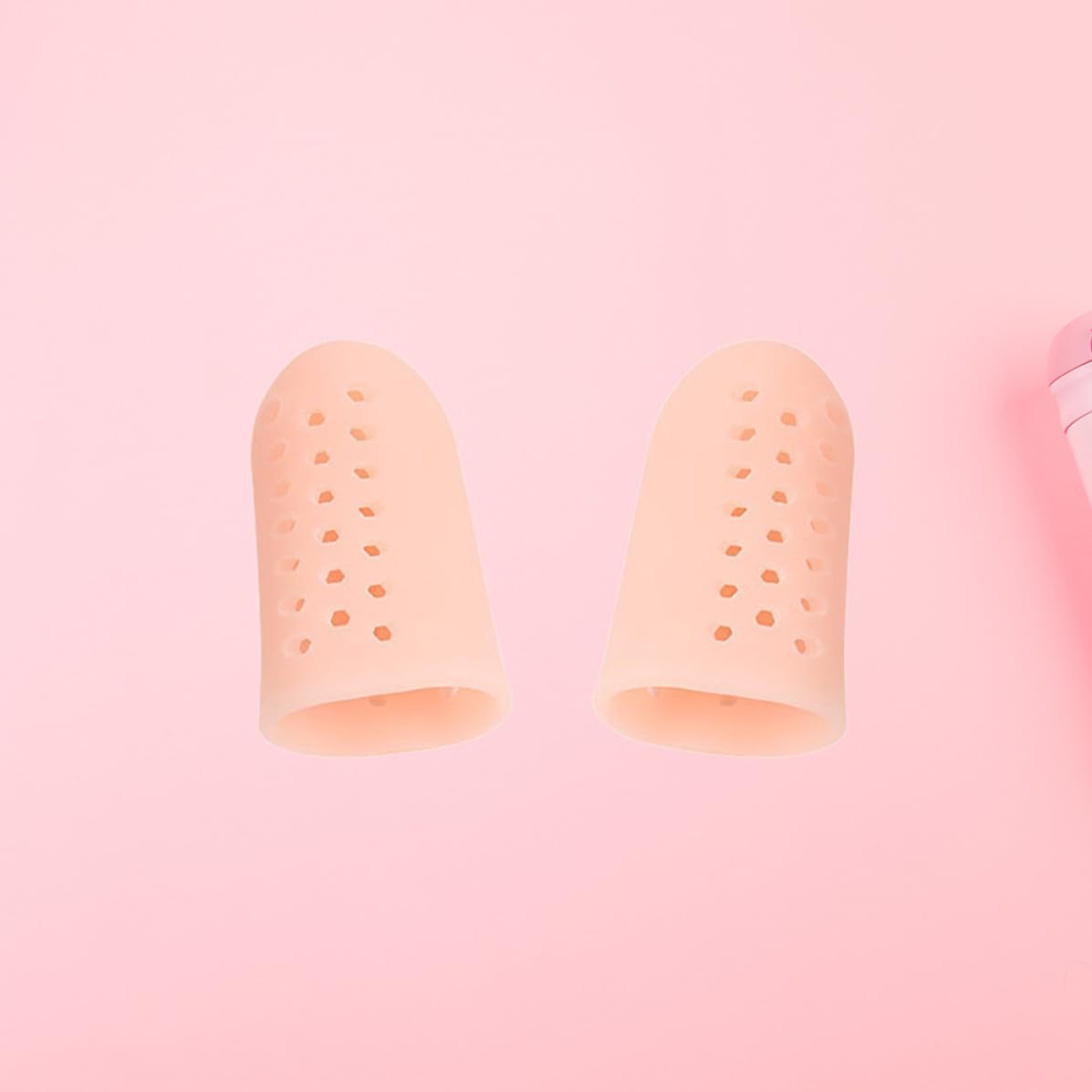 Beige Sebs Gel Toe Protector Sleeve for Crossing Toes Relief