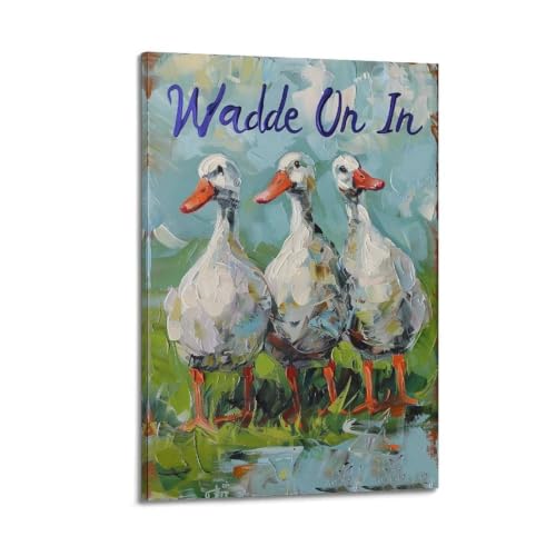Affiches murales Three- Ducks- Country_04 en toile pour salon 40x60 cm