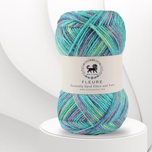 Image of Nestnhaven Acrowools Fleure Hand Knitting and Crochet Yarn. Pack of 1 Ball - 100gms. Shade no - NNHF (Multicolor12) | (800 Gm)