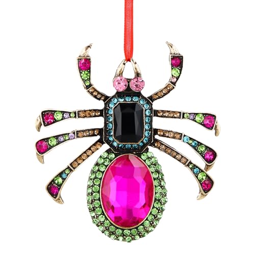 GROWTHMAGIC Christmas Ornaments 2024-2.6'' x 2.7'' Metal Spider Shape Christmas Tree Ornaments with Rhinestones Xmas Decor for Women