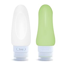 Dot&Dot Leak Proof Travel Bottles for Toiletries - 4 Pack Silicone Toiletry Containers - Shampoo and Conditioner Bottles With TSA Quart Bag - 2 oz Size