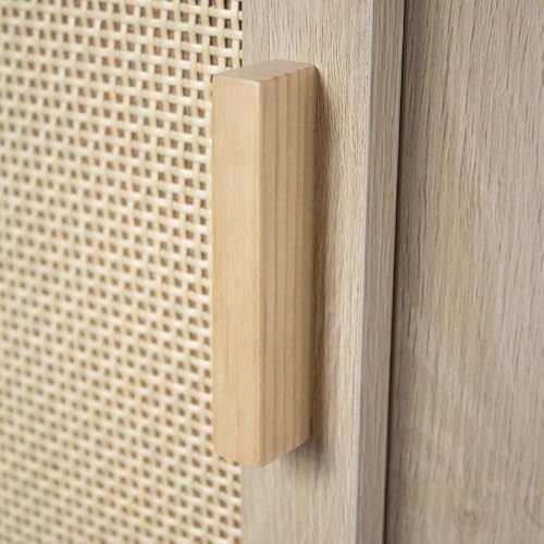Miniatura 6 de Box And Beyond Mueble Esquinero 40 X 40 X 172 Cm Madera, Cannage Almacenamiento Salón, Dormitorio, Oficina, Estilo Bohemio Y Vintage
