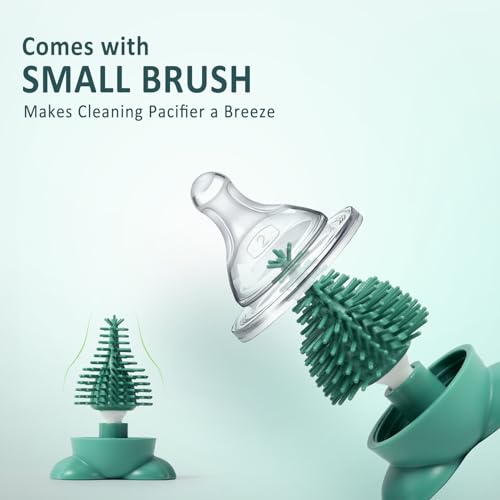 Diboniur Flaschenbürste Baby,3 in 1 Babyflaschen Bürste Silikon,Flaschenreiniger Bürste Mit Schnullerbürste,Kratzfest Und Langlebig,Flaschenbürste Silikon,Zum Reinigen Von Babyflaschen Und-Bechern