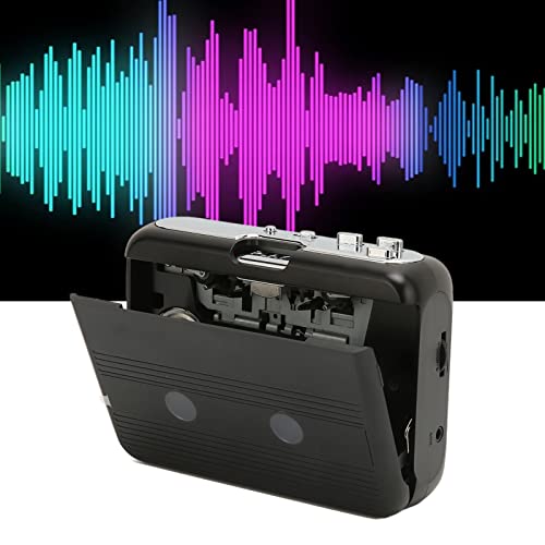 Wirelesss Stereo Cassette Player, Compact Fm Radio Receiver Tape Player, Retro Auto Reverse Portable Tape Playback With Earphones (Black) #TOP1