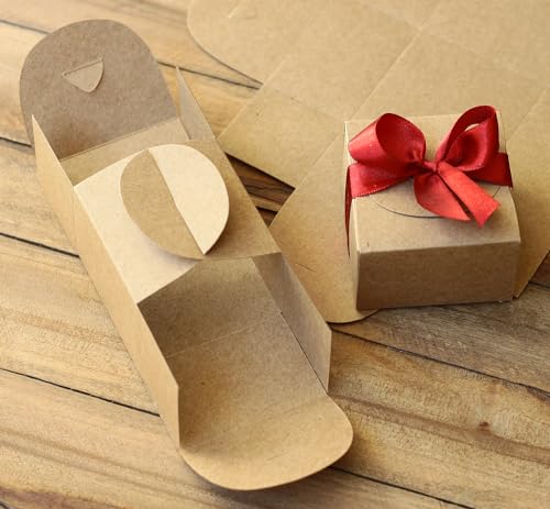 Caixinha 6x6x4cm para Bem-casado ou Lembrancinha sem laço Papel Kraft - 100 peças