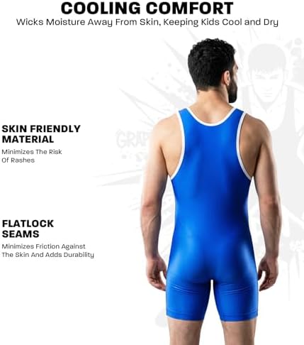 Exxact Sports Plain Wrestling Singlet, Powerlifting Singlet Youth Wrestling Singlet Men for Training (Unisex Adult/Youth)