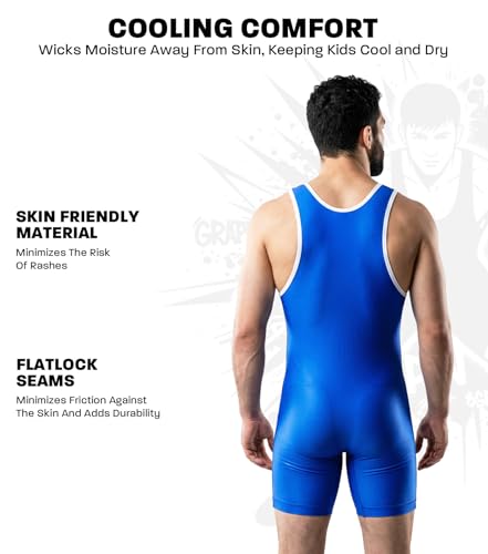 Exxact Sports Plain Wrestling Singlet, Powerlifting Singlet Youth Wrestling Singlet Men for Training (Unisex Adult/Youth)