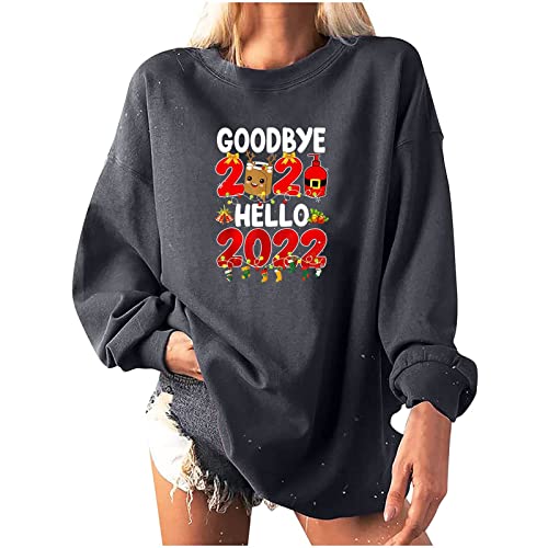 IFUKENSIFUKENS Sweatshirt Weiblich Taillierte Sweatshirt Wintern Elegance Beach Tunika Blusentop Damen Sanft Grafisches Langärmelig Rundhalsausschnitt Cover
