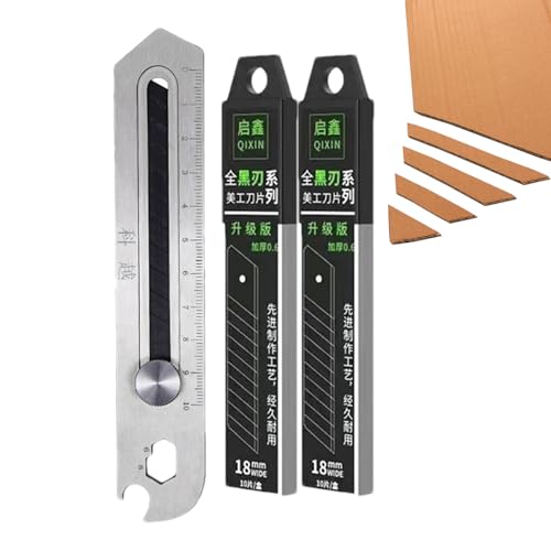 Mxshc Cutter Utilitaire à Boîtes,Outil à Prise Ergonomique Anti-Dérapante | Avec Lame en Acier Inoxydable,pour Papier, Cuir, Corde, Carton, Étudiants, Filles, Adolescents, Adultes,
