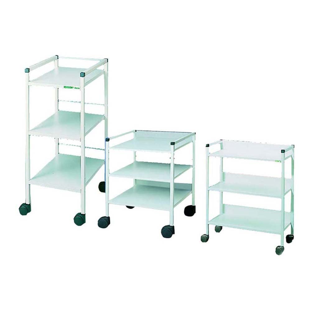 neoLab 2-7041 Holz/Melamin/Stahl/Epoxidharz Supermini Regalwagen, 450mm Länge x 340mm Breite x 730mm Höhe, Weiß