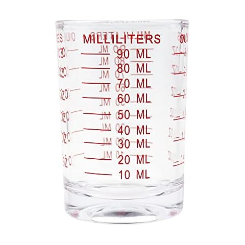UBERMing Shot Glasses Measuring Cup 3 Ounce/90ML Reusable Clear Glass Shot Glasses Liquid Heavy High Espresso Glass Cup (Red) Cover