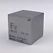 1 inch 25.4mm Pure Iron Metal Cube 128g 99.95% Engraved Periodic Table