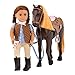 Our Generation - Posable Thoroughbred Horse - Movable Legs - Horse Toy - Blonde Mane & Brown Body - Pretend Play - Toy for Kids 3 Years +