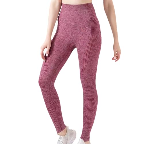 Gym leggings de yoga pour femmes lot de 2 contrôle ventral taille haute rouge L