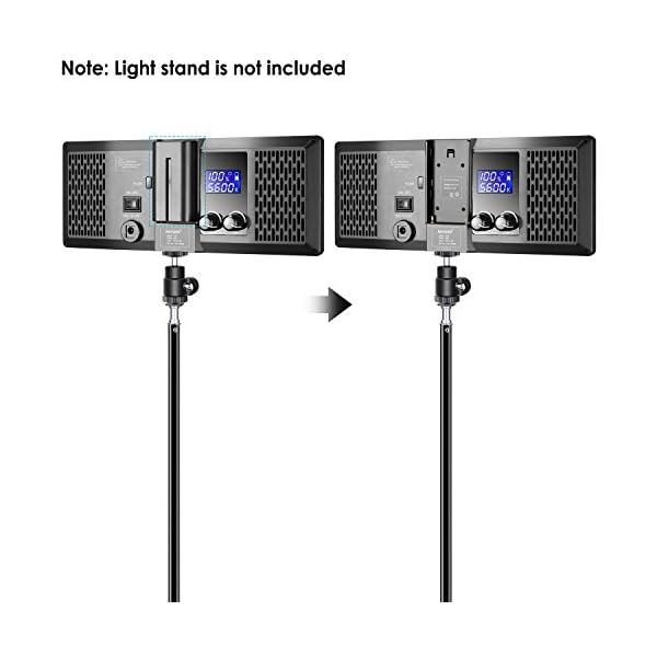 Neewer 2er Pack Super schlanke LED-Videoleuchte mit Lampenstativ 2-farbig dimmbares LED-Panel Li-Ion Akku und Ladegerät… – Bild 4