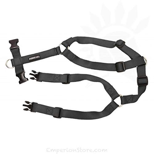 Jack Russell - Arnés con apertura delantera para perro (46-65 cm), de nailon (negro)