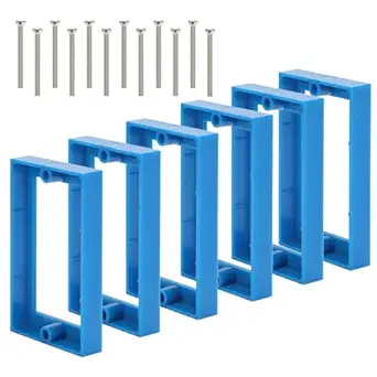 1/2Inch Single Gang Receptacle Outlet Box Extenders,Include 12Screws (6-32 x 1.25),Electrical Outlet Extender for Electrical Outlet Box and Electrical Outlet Switches, Blue (Pack of 6)