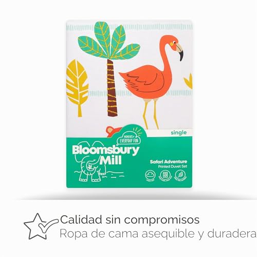 Miniatura 6 de Bloomsbury Mill - Juego De Funda Nórdica Reversible Para Niños Y Niñas Animales De La Jungla Selva - Juego De Edredón Individual Y Almohadas Para Cama Individual Infantil - 135 X 200 Cm