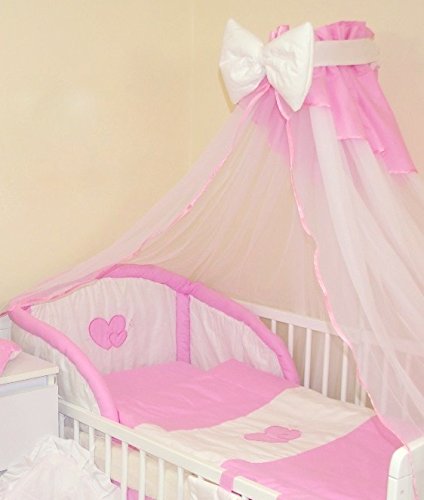 Lujo cuna/cuna Canopy Drape/Mosquito Net – grandes 485 cm con lazo + soporte 2 - Pink