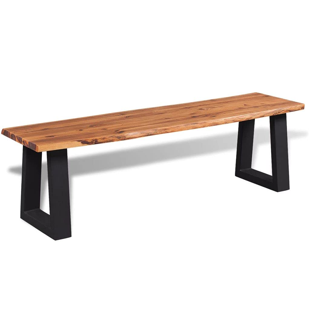 Tidyard Catherinol Banc de Salon/Banc de Hall/Banc de Bar en Bois d'Acacia Massif Style Industriel 160 x 40 x 45 cm