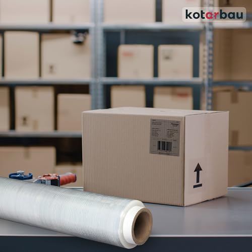 KOTARBAU® 6 Rollen Wickelfolie Stretchfolie 1,5 kg | L: 285 m B: 50 cm | Strechfolienrolle Transparent Stretchfolie Folie Verpackungsfolie transparent Umzugsfolie für Möbel Packfolien Stretch Film