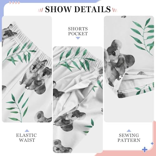 Lovely Koala Leaves Boys Long Pants Soft Trousers Elastic Waist Kids Lounge Bottoms with Pockets S-XL4