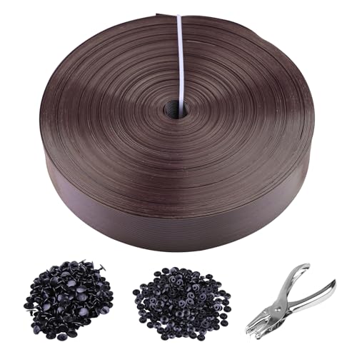 Zadery Chain Link Fence Tape,250ft×1.85in, Fence Privacy Strip,One Hole Punch&200 Fasteners，Suitable for Terraces, Patio, Gates, Swimming Pool, Brown