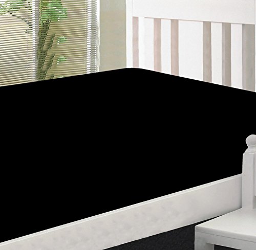 Crescent Bedding Twin Extra Long Fitted Sheet Only - Soft & Comfy 100% Cotton (Twin Xl, Black) #TOP3