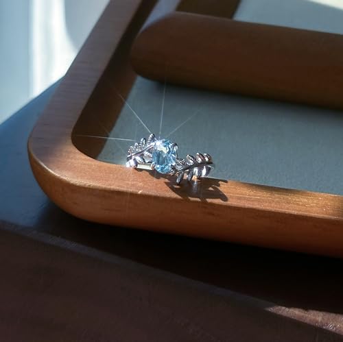 Image of 925 silver inlaid topaz Fashion personality ring (Sky blue)