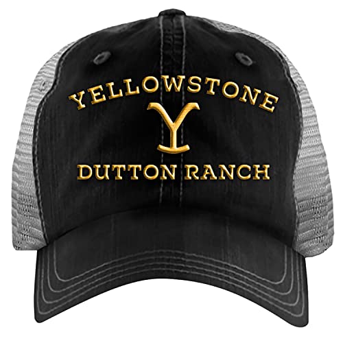Yellowstone Dutton Ranch Mesh Trucker Hat Blk/Gry