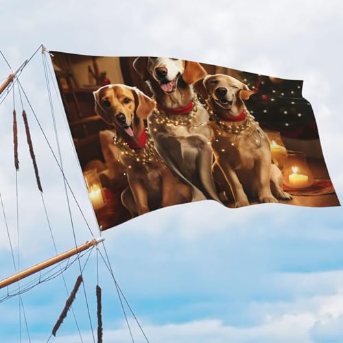 Drapeau de fête de Noël pour chien anti-déchirure impression HD durable - 5