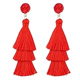 Las mujeres aretes están hechas de hilo de algodón y aleación, que son muy duraderas y no se moxen.