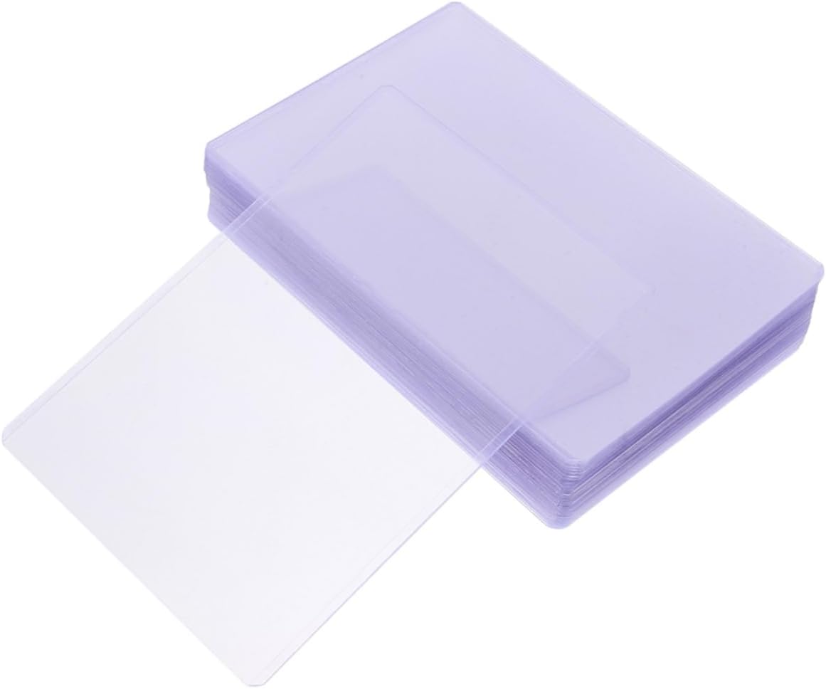 Lurrose 50pcs Hard Plastic Photo Sleeves Waterproof Card Protectors for Postcards Document Holders for Storing and Displaying Photos